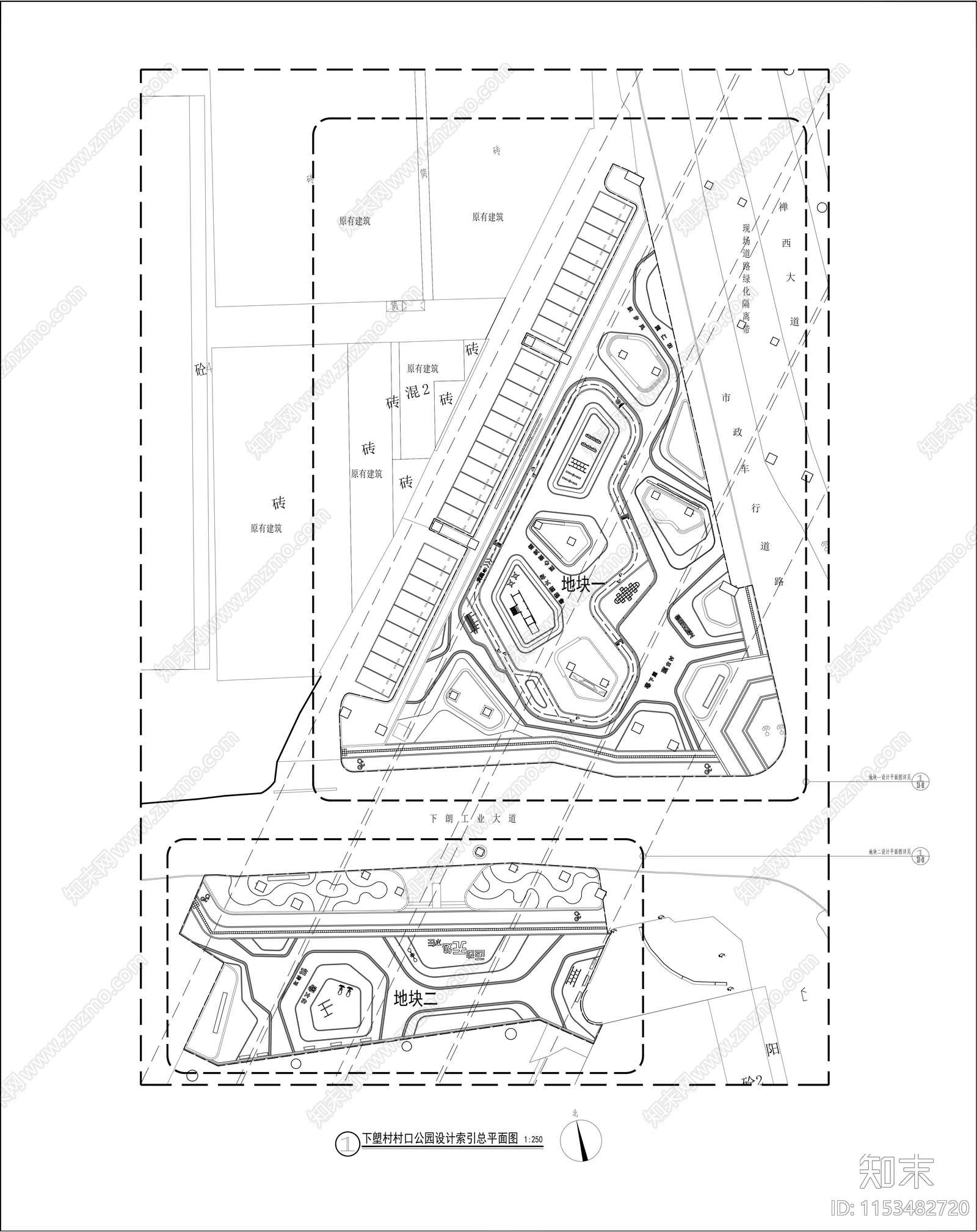 某城市街角公园景观cad施工图下载【ID:1153482720】