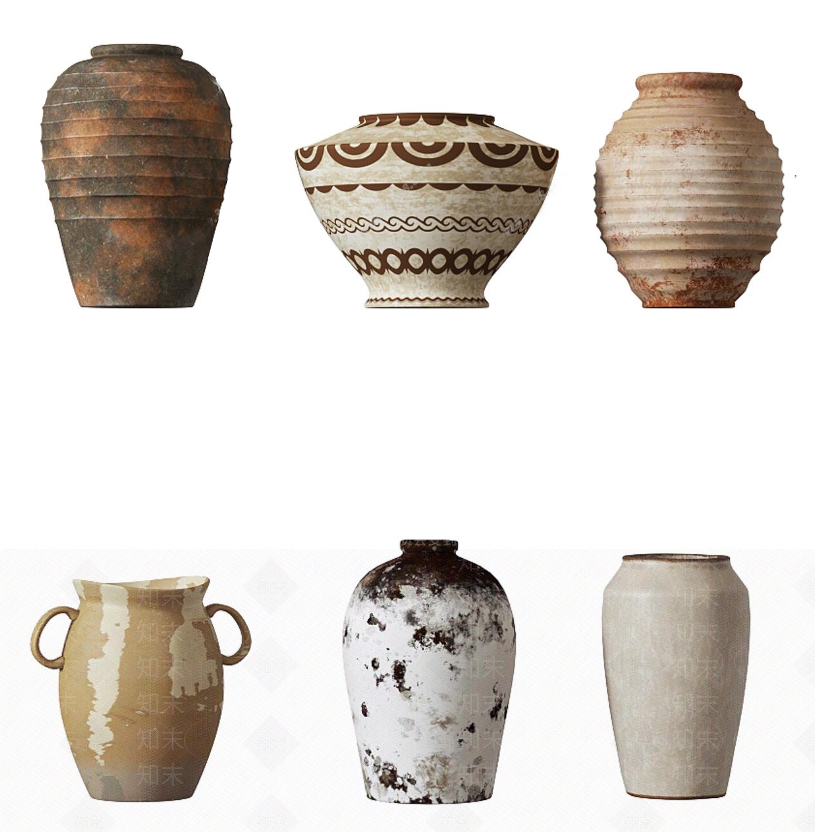 侘寂陶瓷摆件3D模型下载【ID:1153482383】