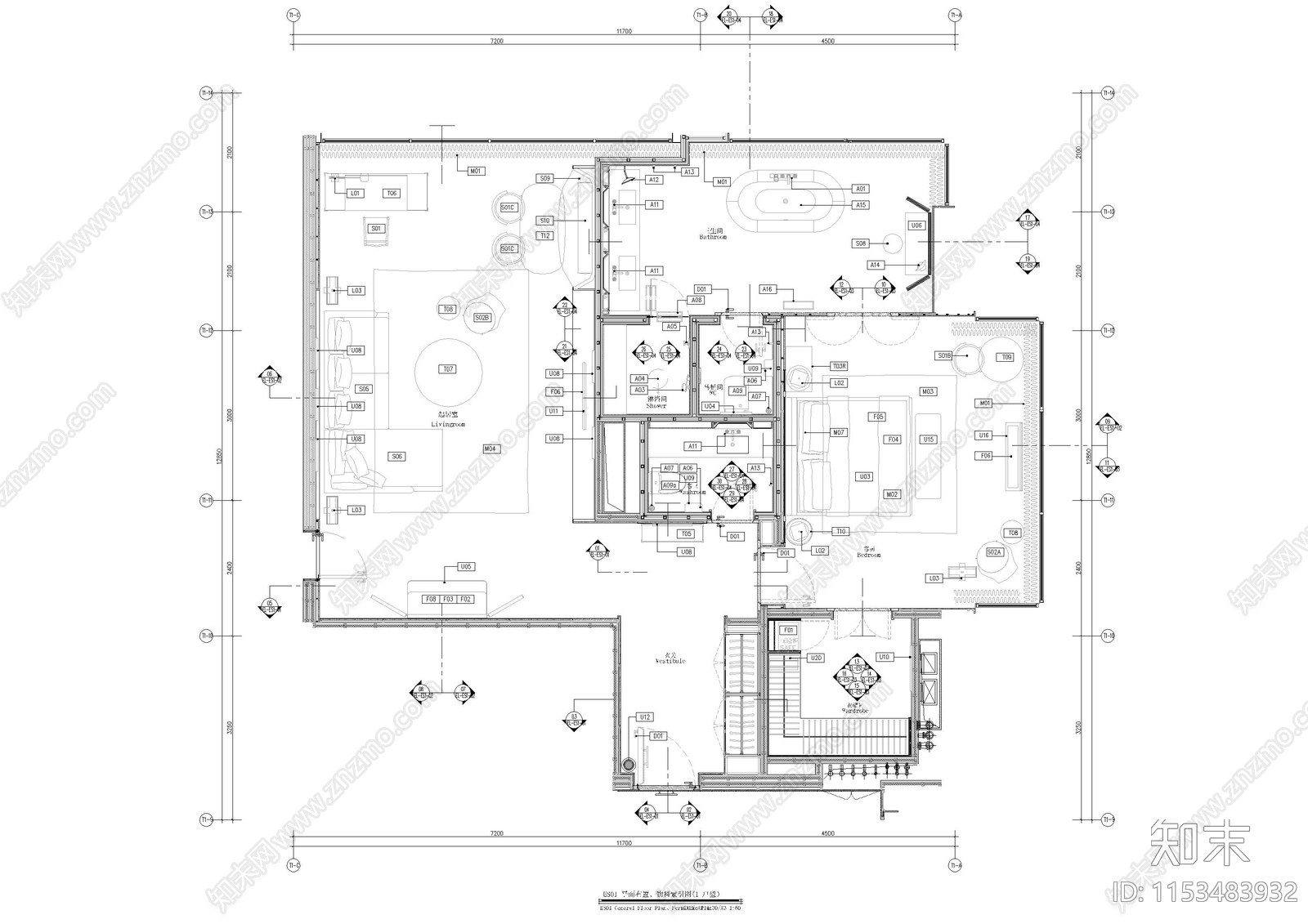 5套度假酒店客cad施工图下载【ID:1153483932】