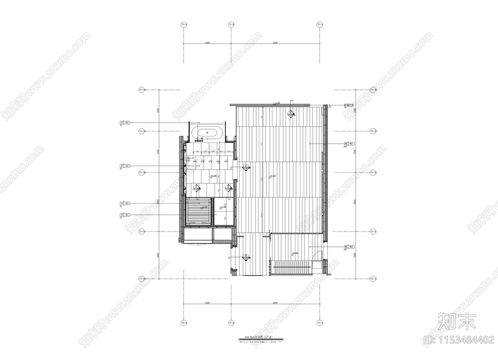 4套现代酒店大床房客cad施工图下载【ID:1153484402】