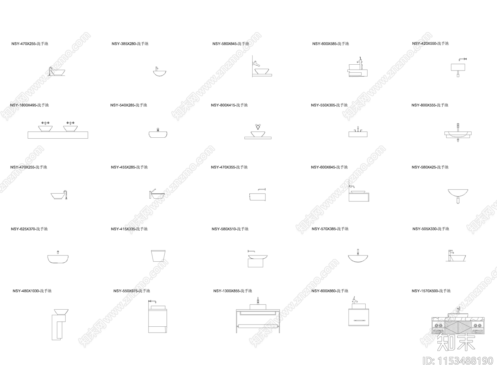 现代卫生洁具施工图下载【ID:1153488190】