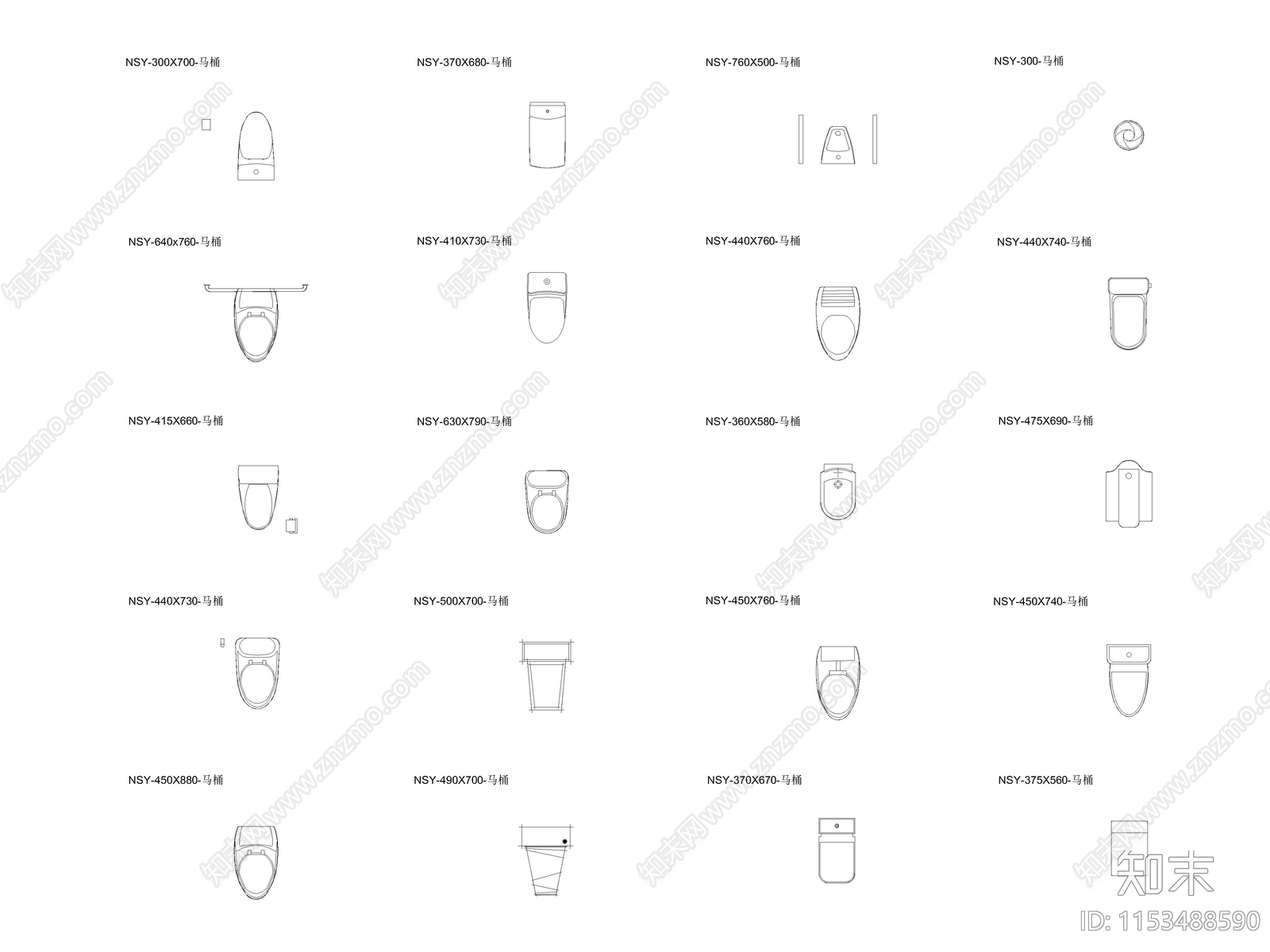 现代卫生洁具施工图下载【ID:1153488590】