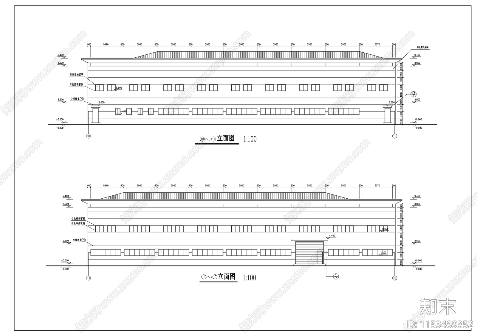 单层工业厂房建筑cad施工图下载【ID:1153489352】