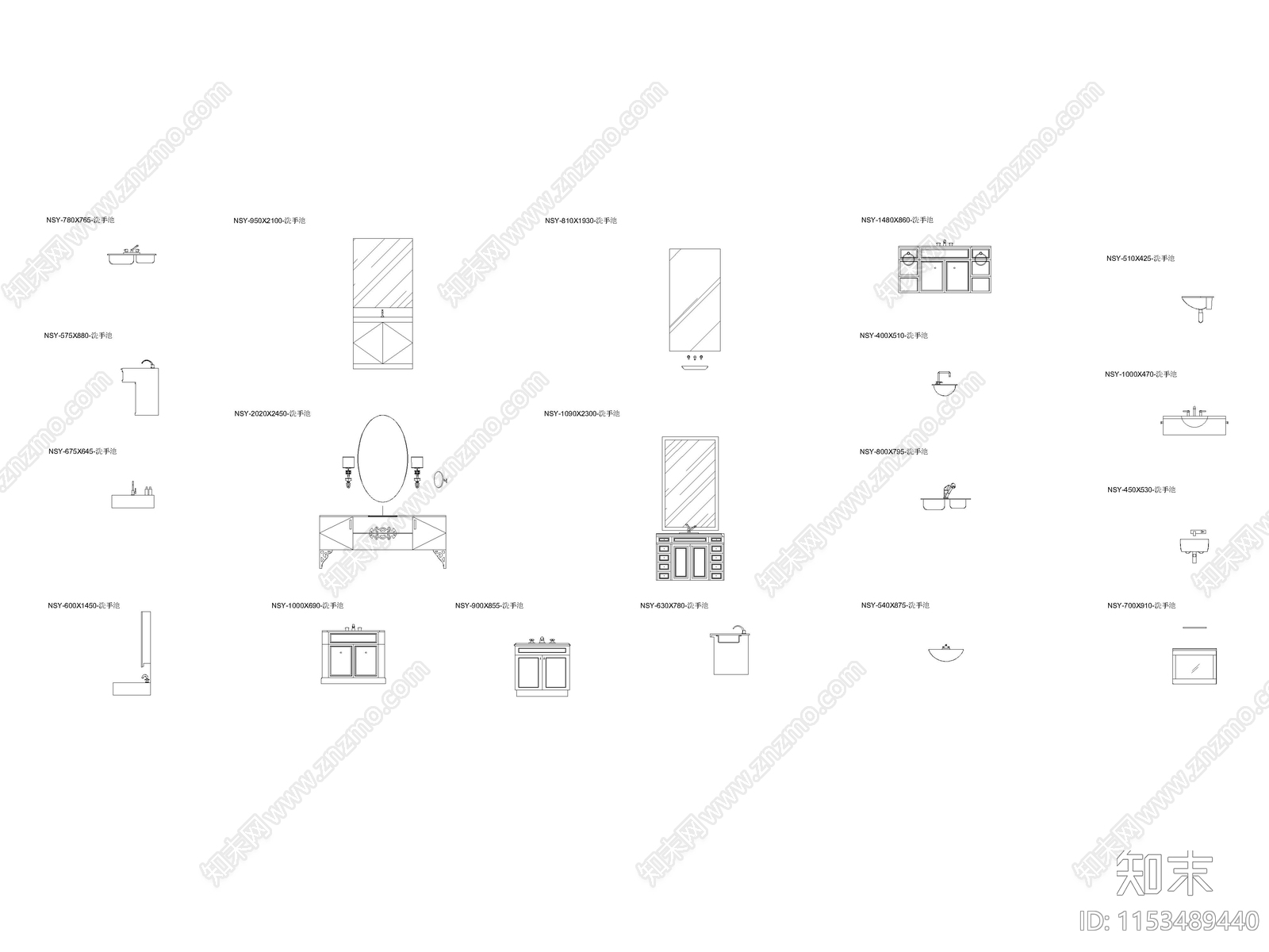 现代卫生洁具cad施工图下载【ID:1153489440】