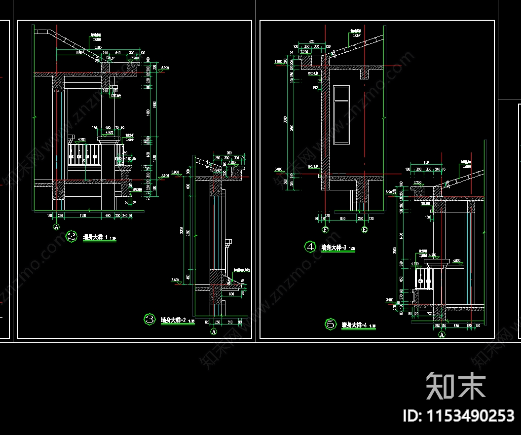 二层别墅建筑设计cad施工图下载【ID:1153490253】