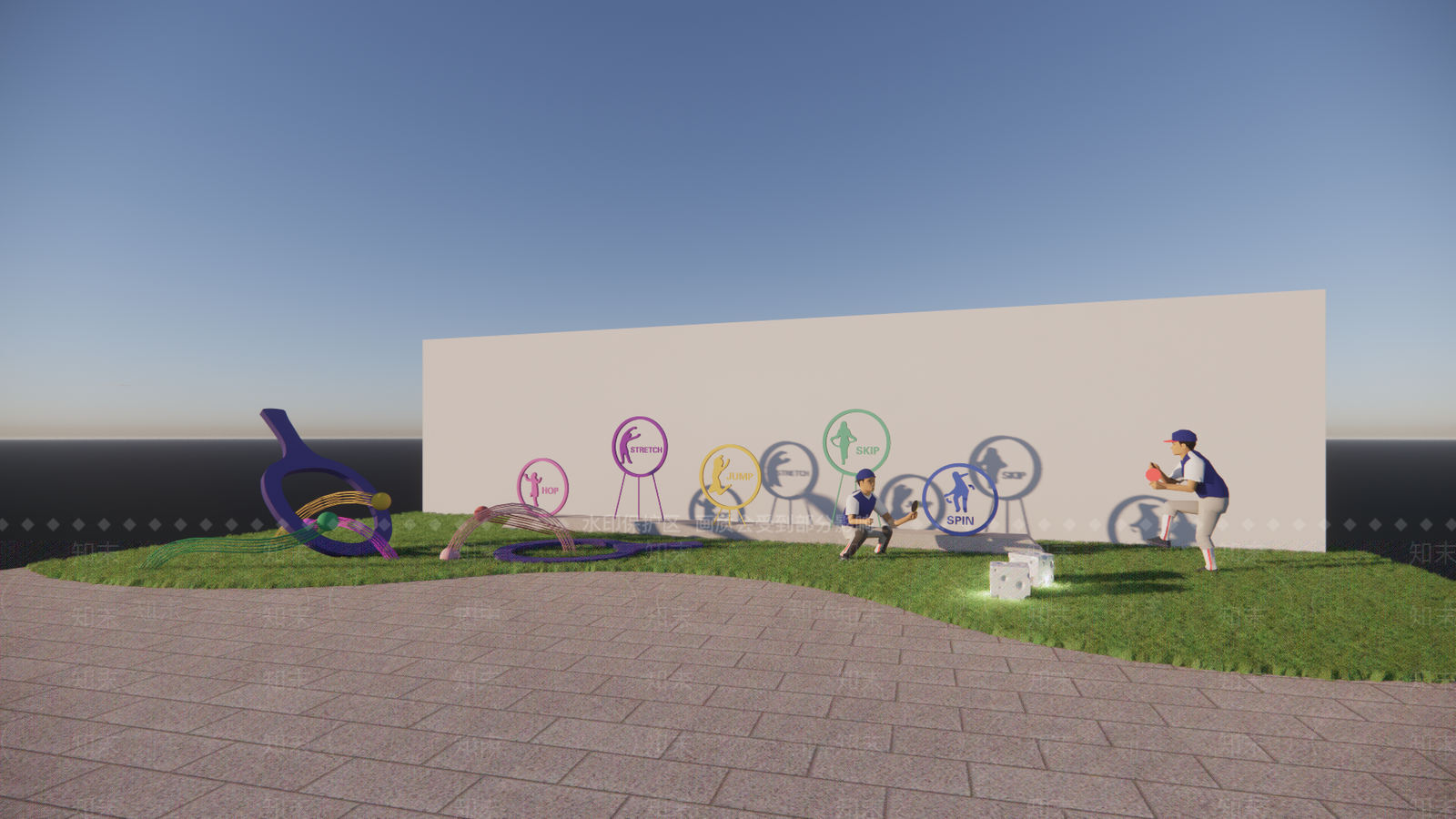 现代运动乒乓球雕塑小品SU模型下载【ID:1153492325】