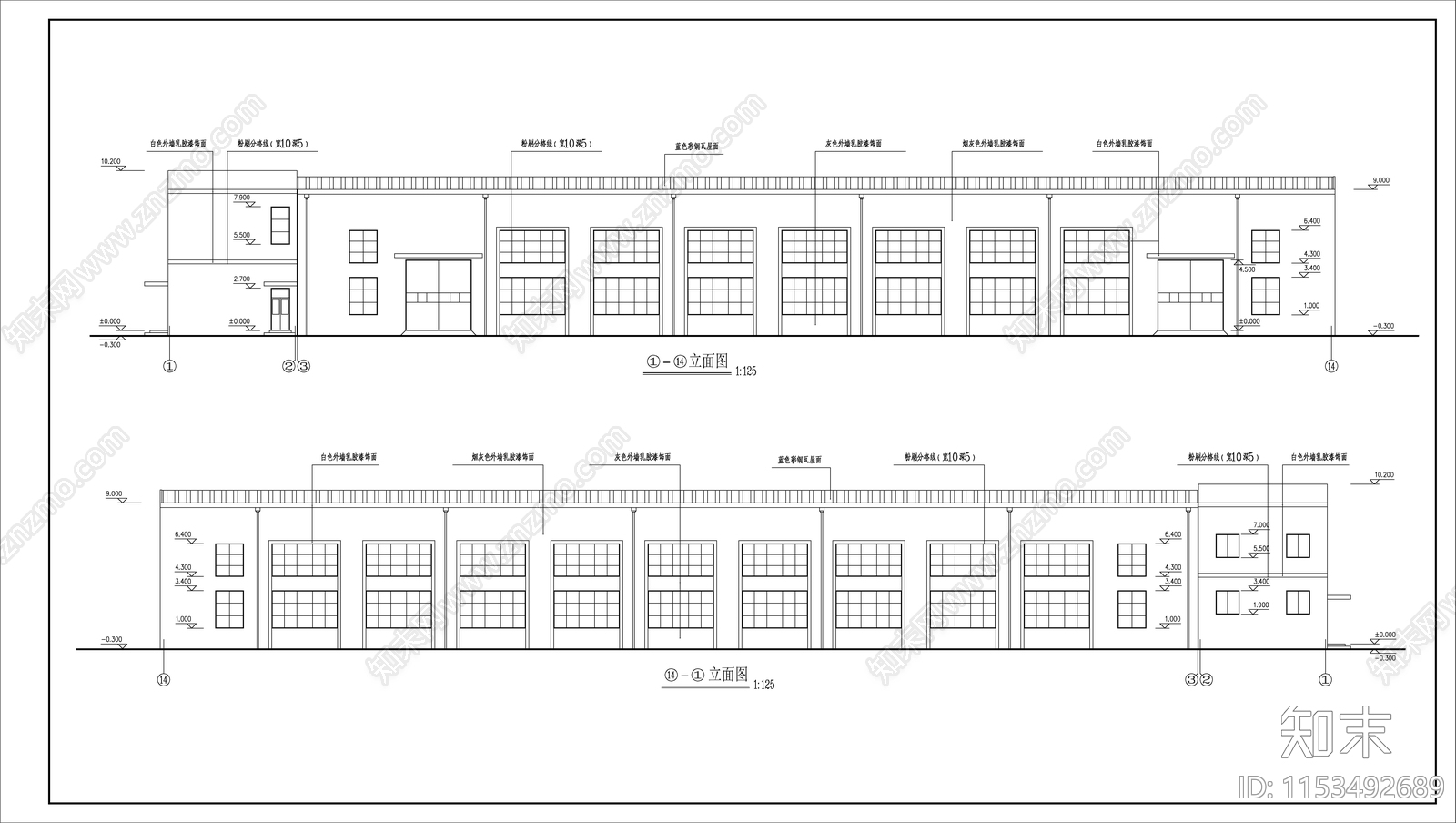 某吊车车间建筑cad施工图下载【ID:1153492689】