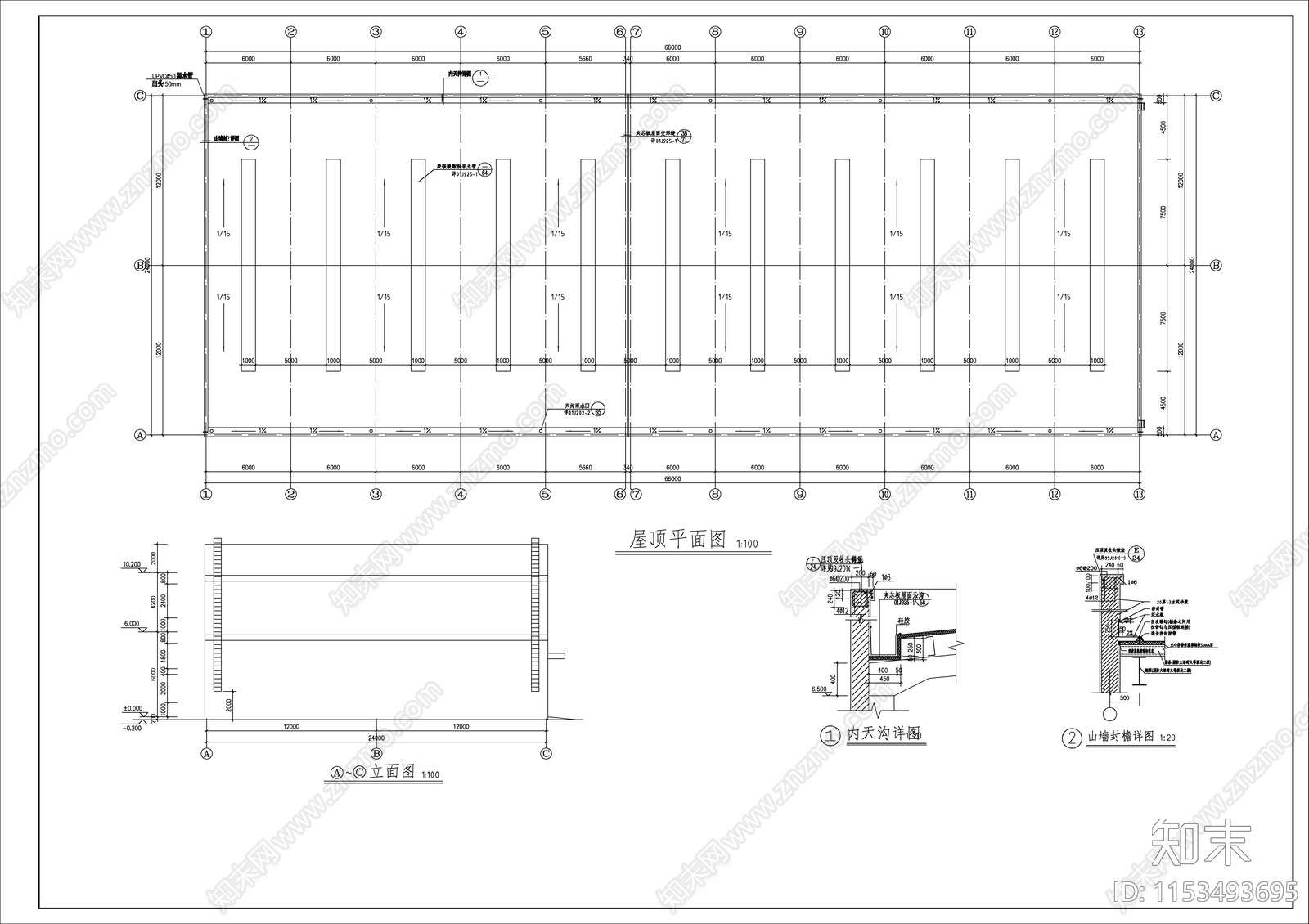 某工业园区车间建筑cad施工图下载【ID:1153493695】