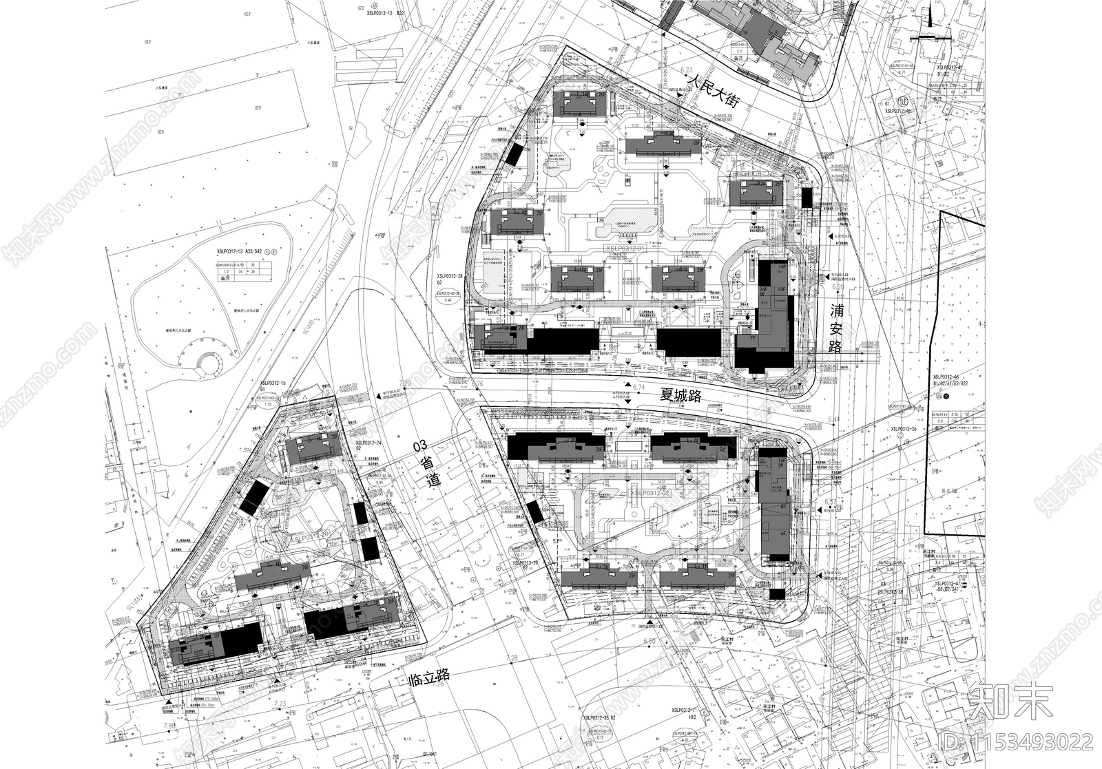 高层未来社区建筑cad施工图下载【ID:1153493022】