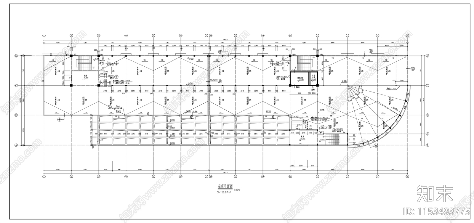 某工业区电子厂建筑cad施工图下载【ID:1153493775】