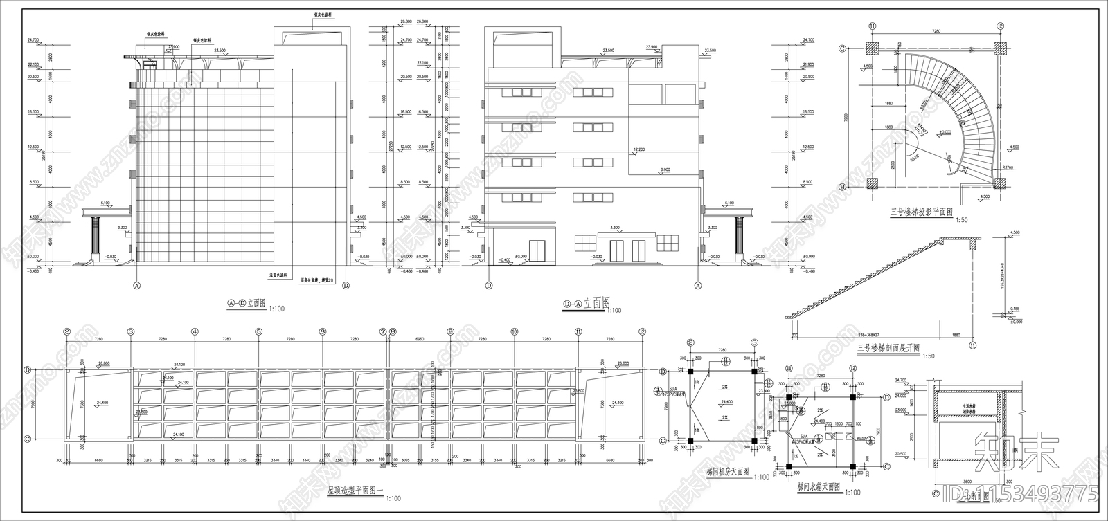 某工业区电子厂建筑cad施工图下载【ID:1153493775】