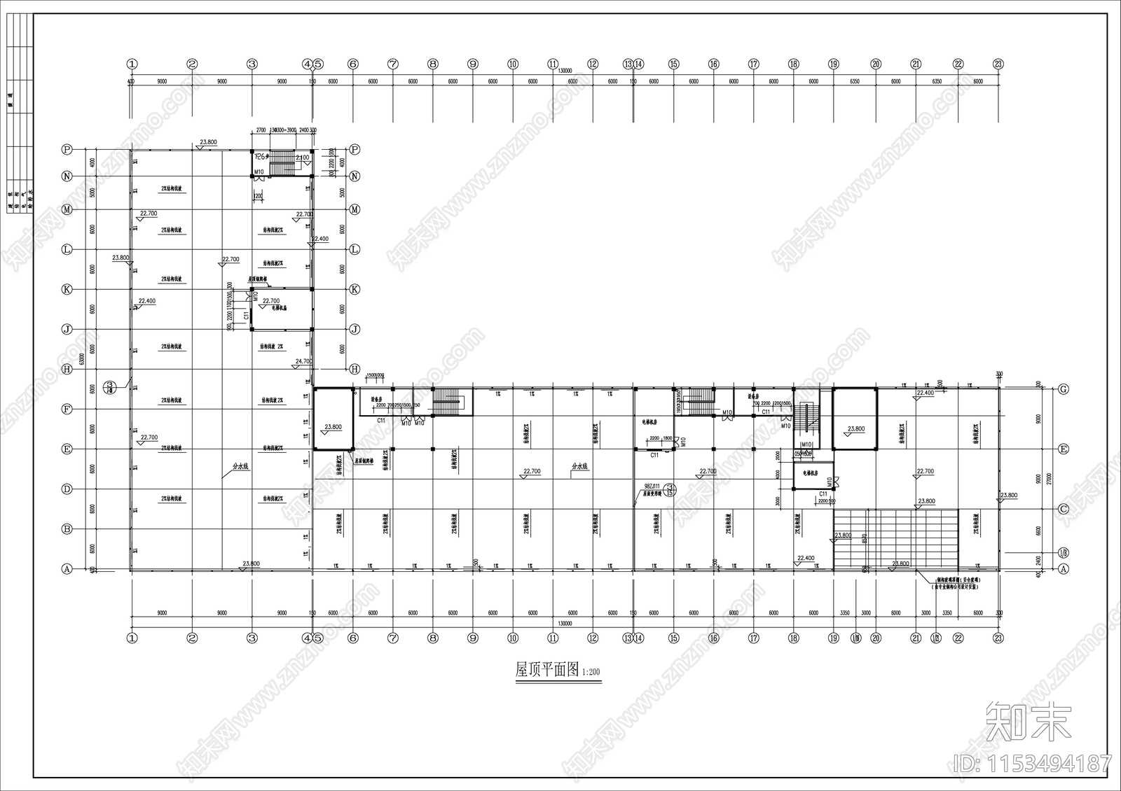 某公司生产大楼建筑cad施工图下载【ID:1153494187】