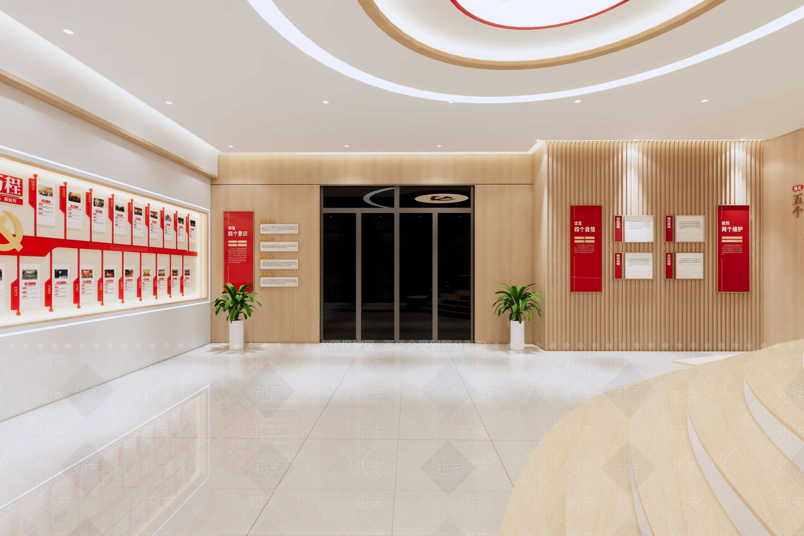 现代党建展厅SU模型下载【ID:1153496361】