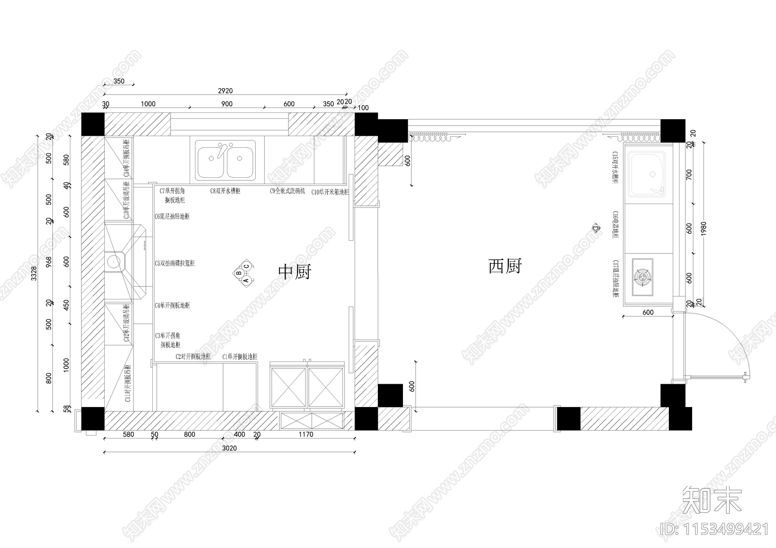 41款室内橱柜设计施工图下载【ID:1153499421】