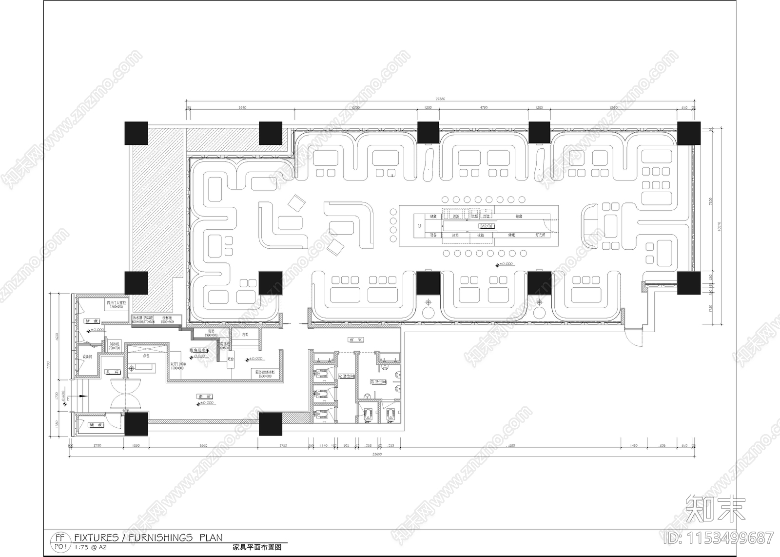 450㎡cad施工图下载【ID:1153499687】