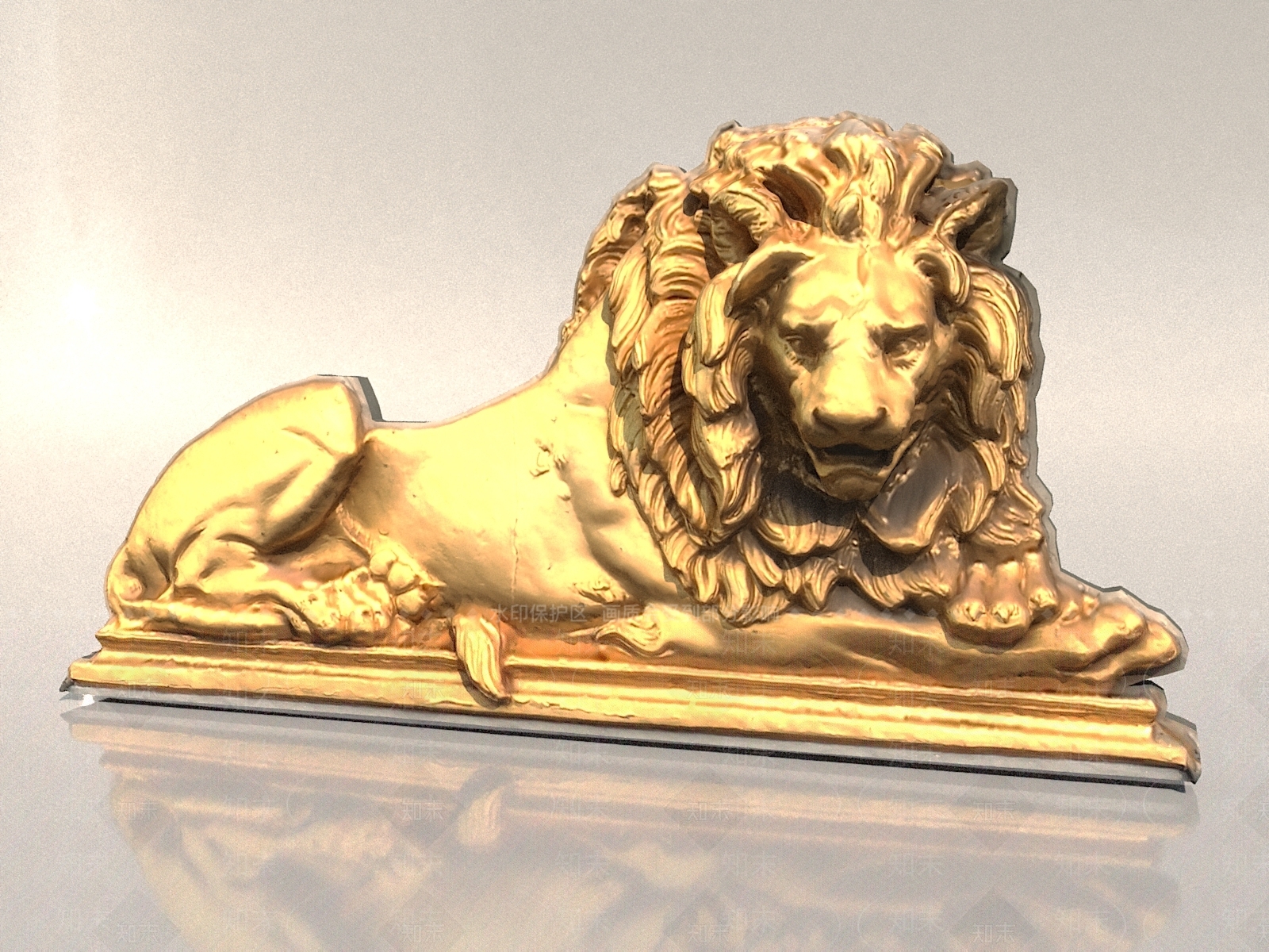 现代狮子雕塑摆件3D模型下载【ID:1153503420】