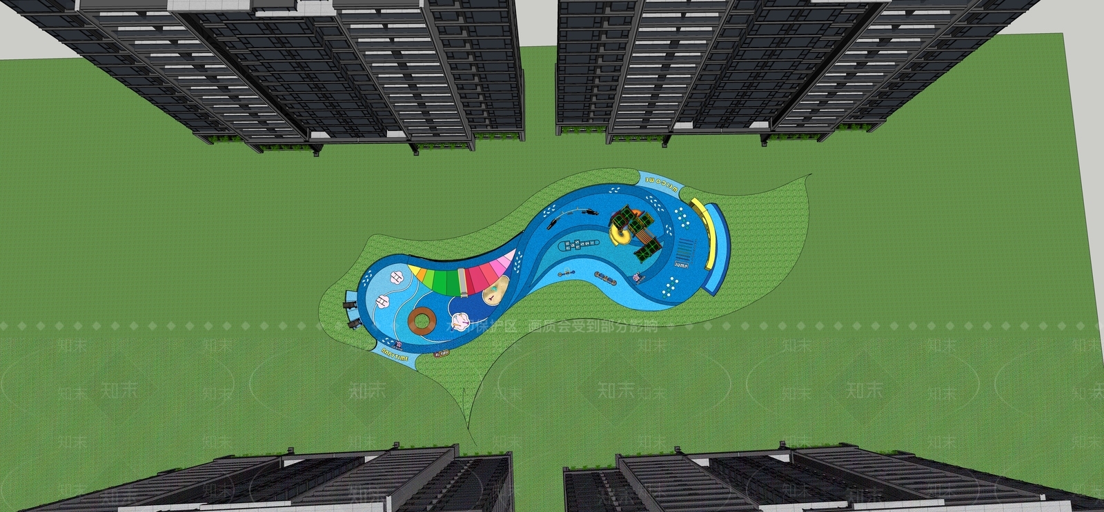 现代儿童游乐区SU模型下载【ID:1153507946】