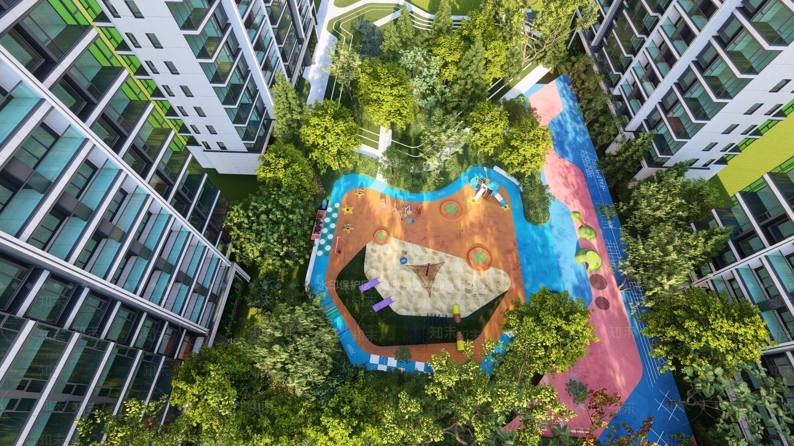 现代儿童游乐区SU模型下载【ID:1153508340】