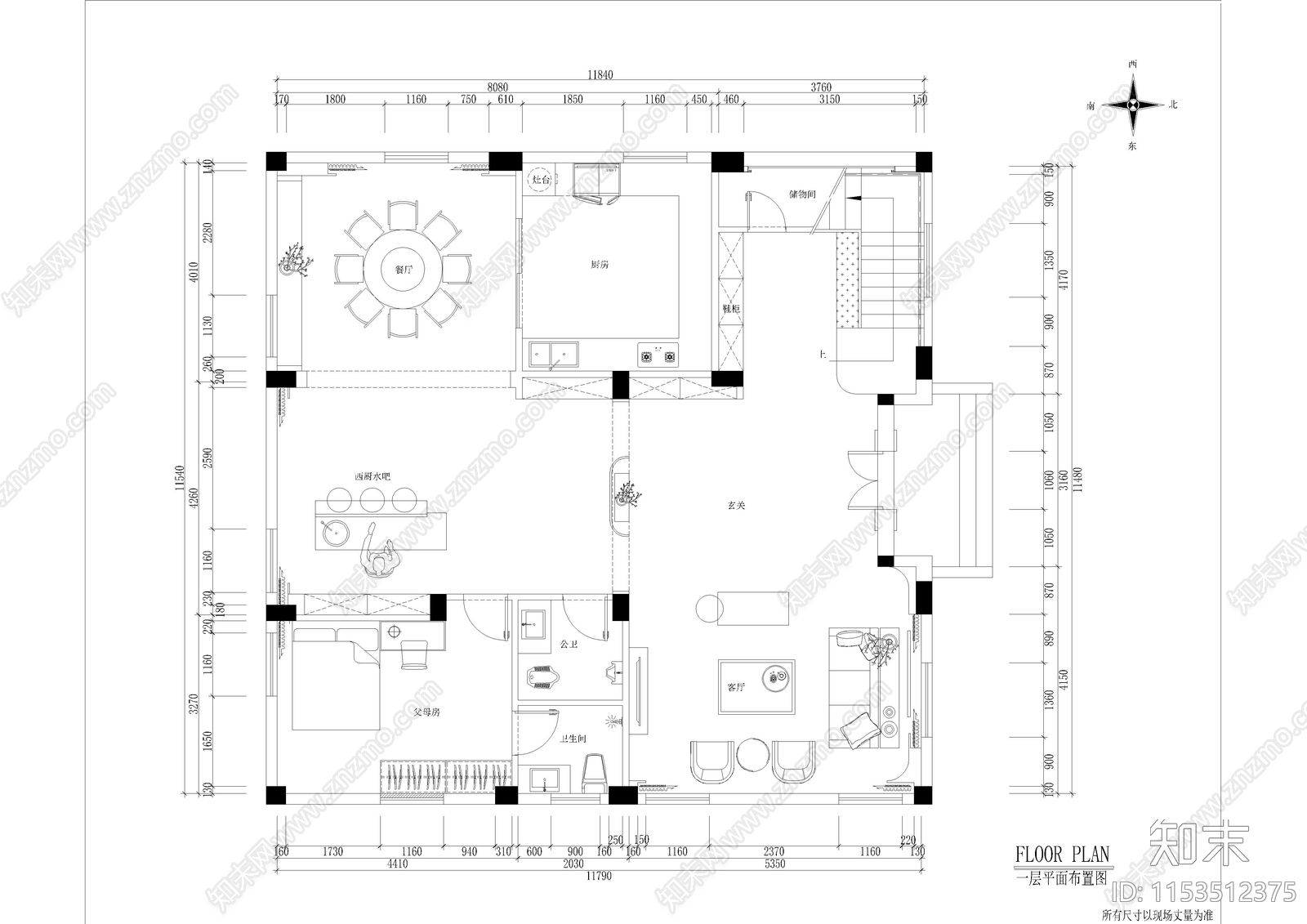 潮汕私宅自建别墅设计cad施工图下载【ID:1153512375】