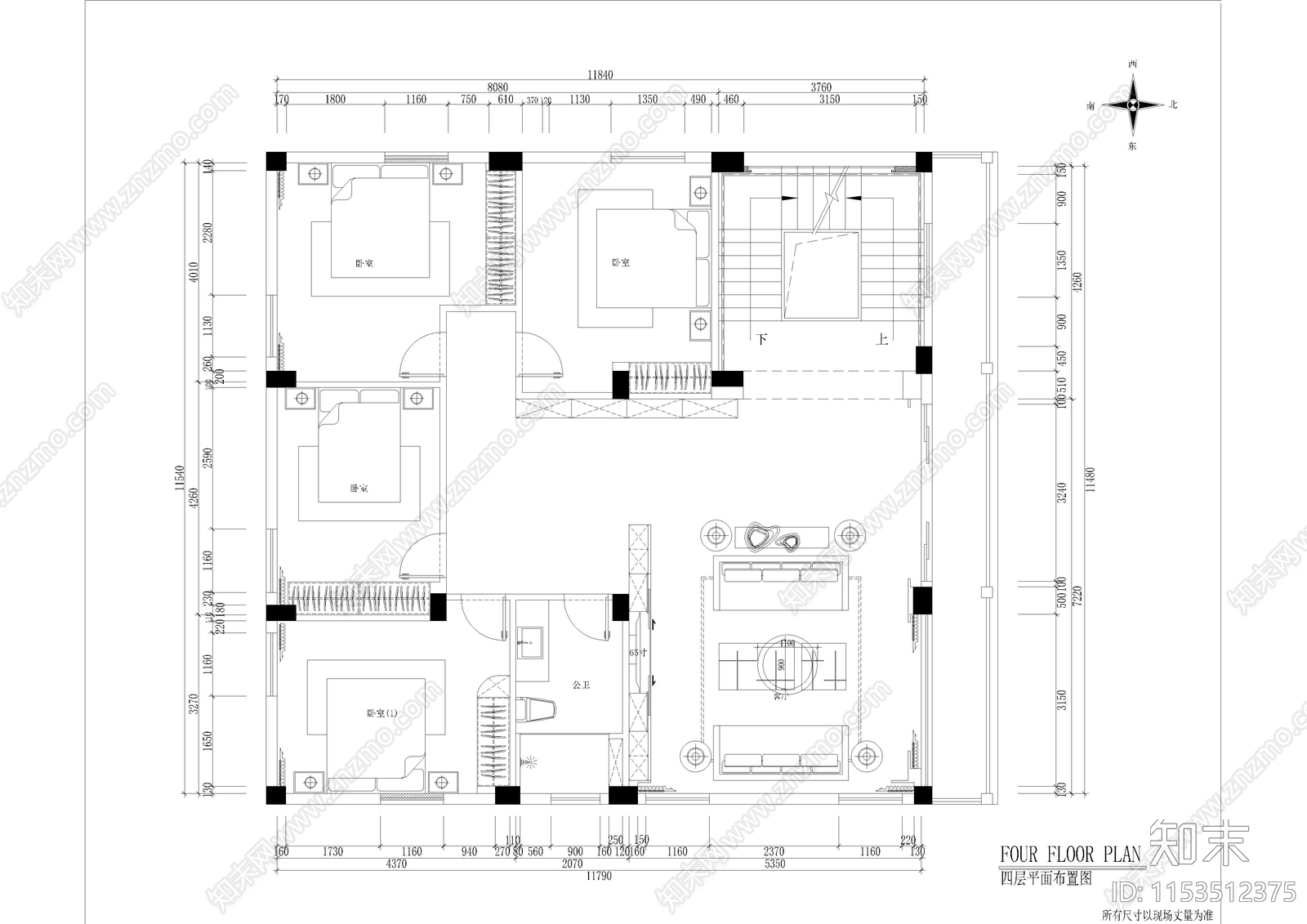 潮汕私宅自建别墅设计cad施工图下载【ID:1153512375】