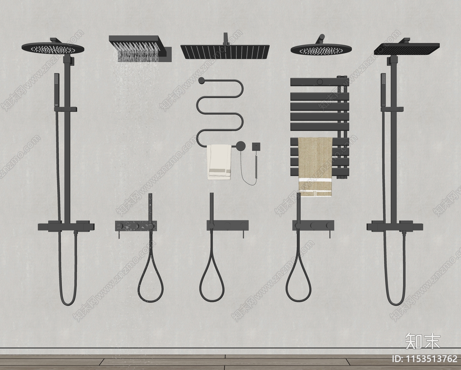淋浴花洒SU模型下载【ID:1153513762】