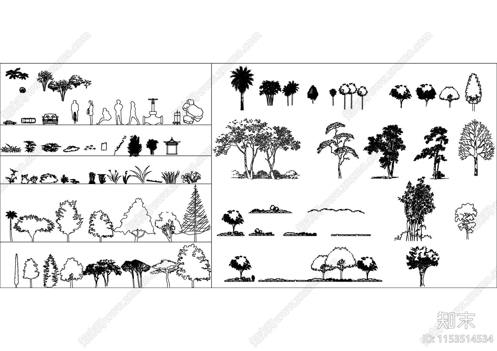 园林绿化植被图例及说明图库合集施工图下载【ID:1153514534】