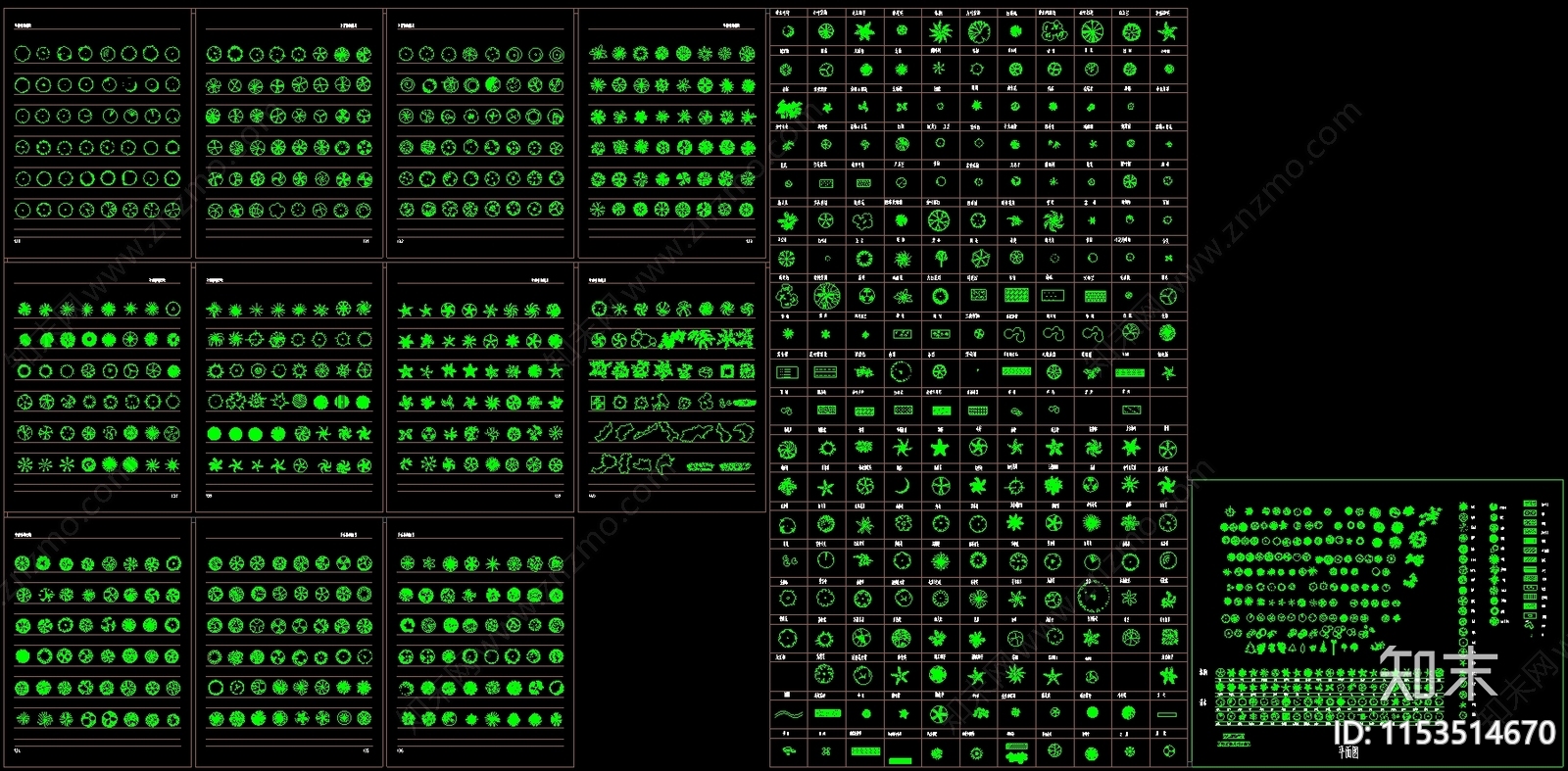 5000种园林植物图例规格尺寸施工图下载【ID:1153514670】