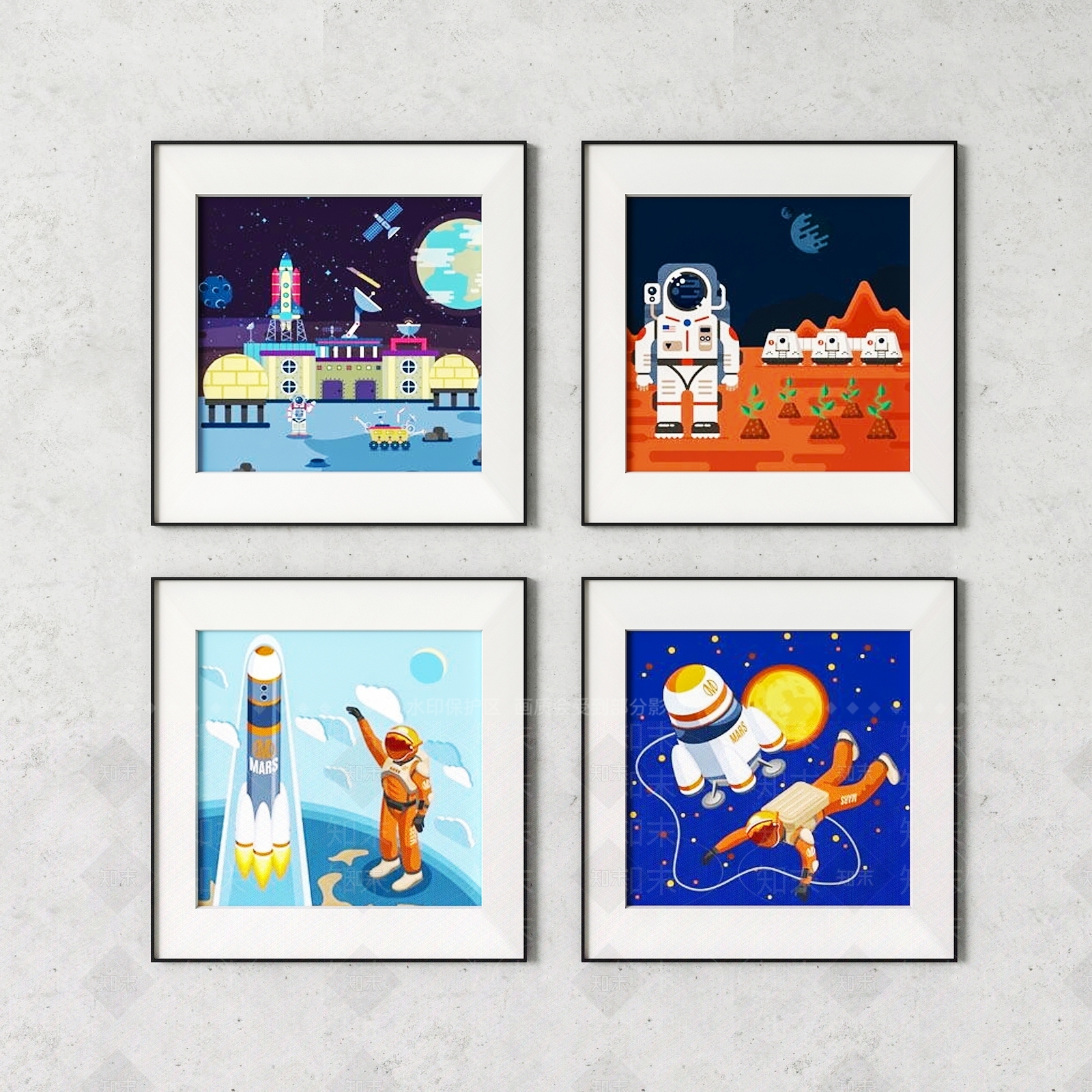 现代儿童房装饰画3D模型下载【ID:1153514637】