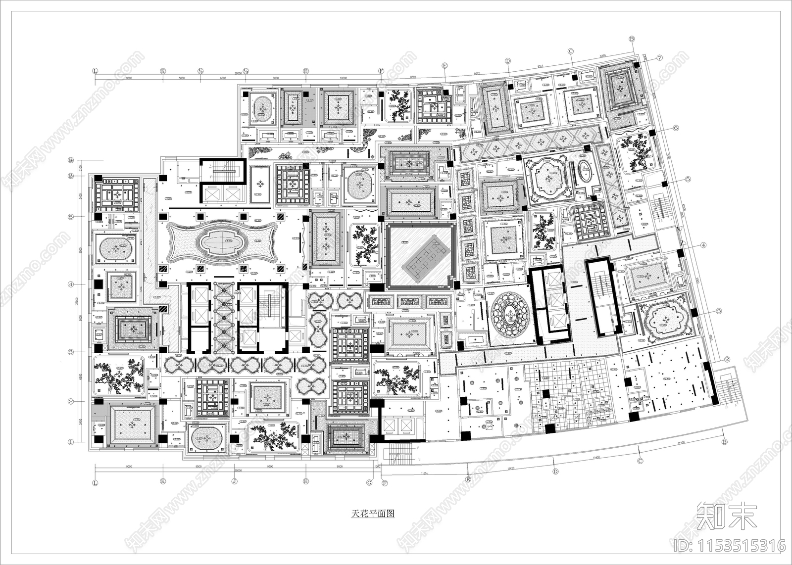 3650㎡KTV酒吧会所室内cad施工图下载【ID:1153515316】