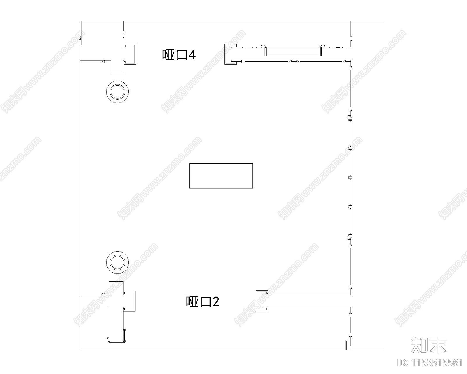 展厅餐厅区cad施工图下载【ID:1153515561】