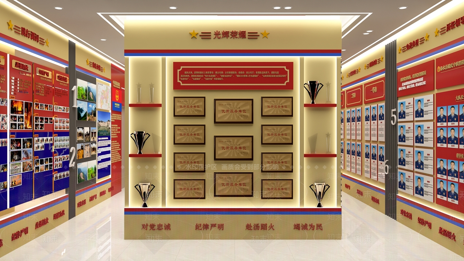 现代党建展厅SU模型下载【ID:1153517404】
