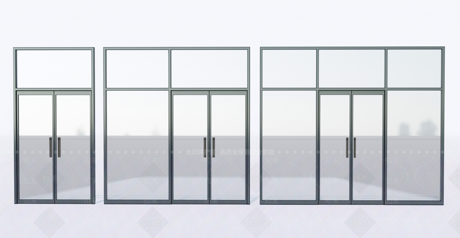 现代玻璃双开门3D模型下载【ID:1153525327】