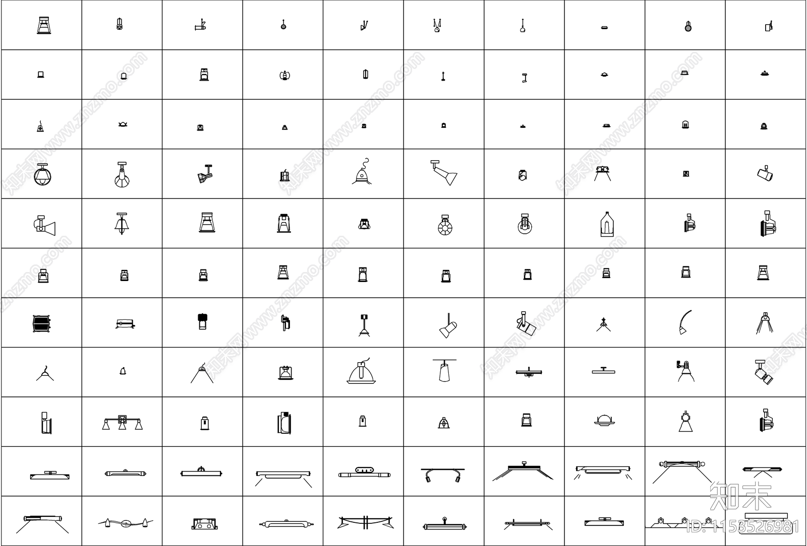600套灯具cad施工图下载【ID:1153526981】
