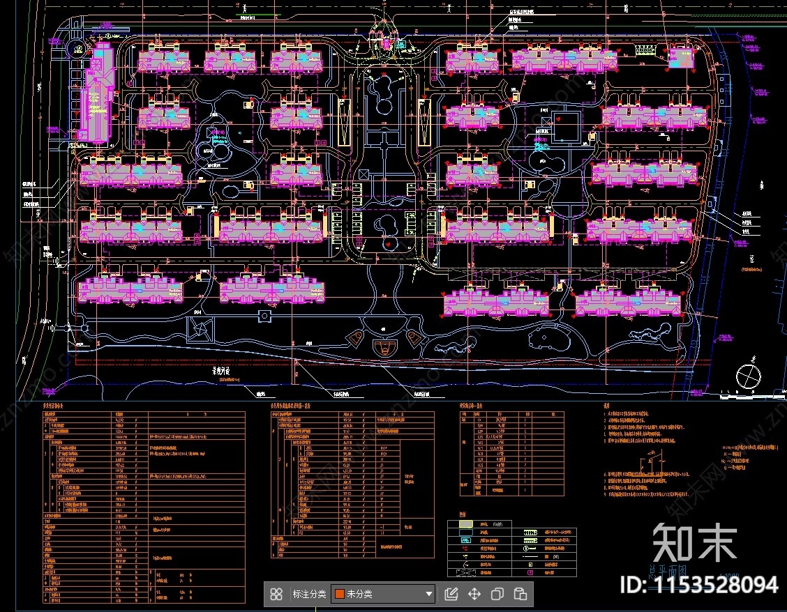 住宅小区规划建筑cad施工图下载【ID:1153528094】