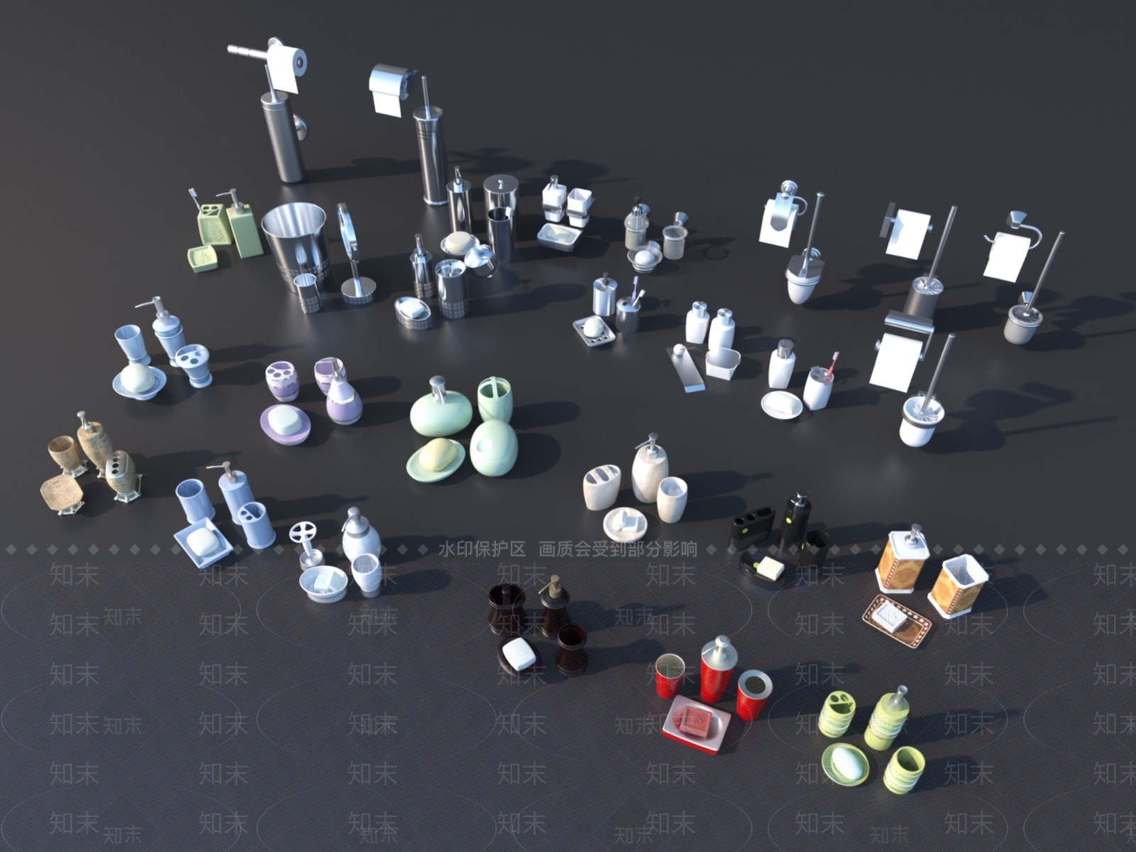 洗浴用品3D模型下载【ID:1153530479】