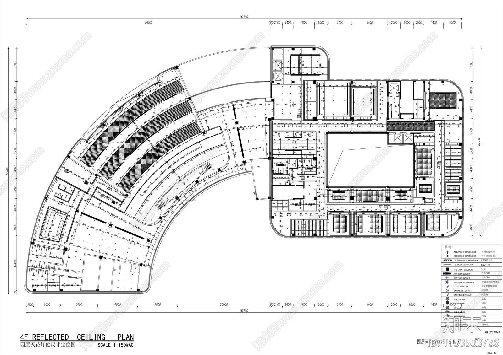 景福总部大楼装修工程cad施工图下载【ID:1153533776】