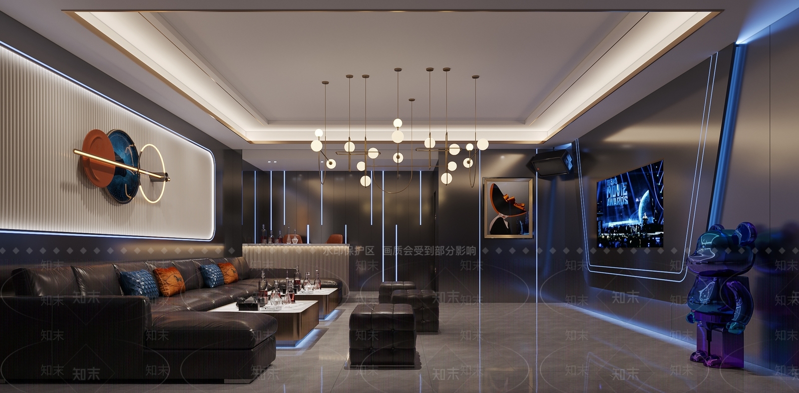 现代KTV包房3D模型下载【ID:1153534000】