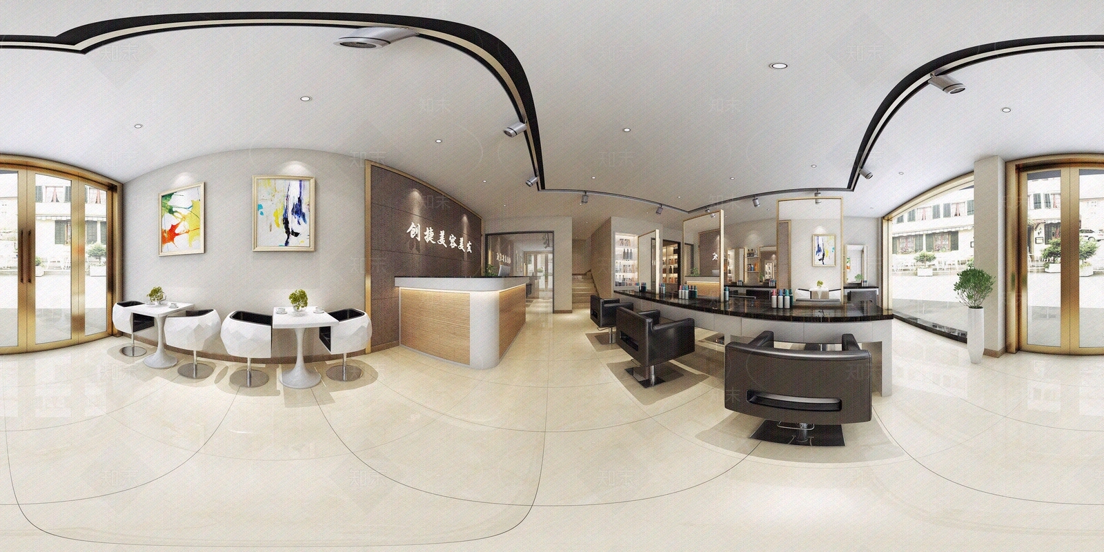 hdr室内理发店贴图下载【ID:1153534460】