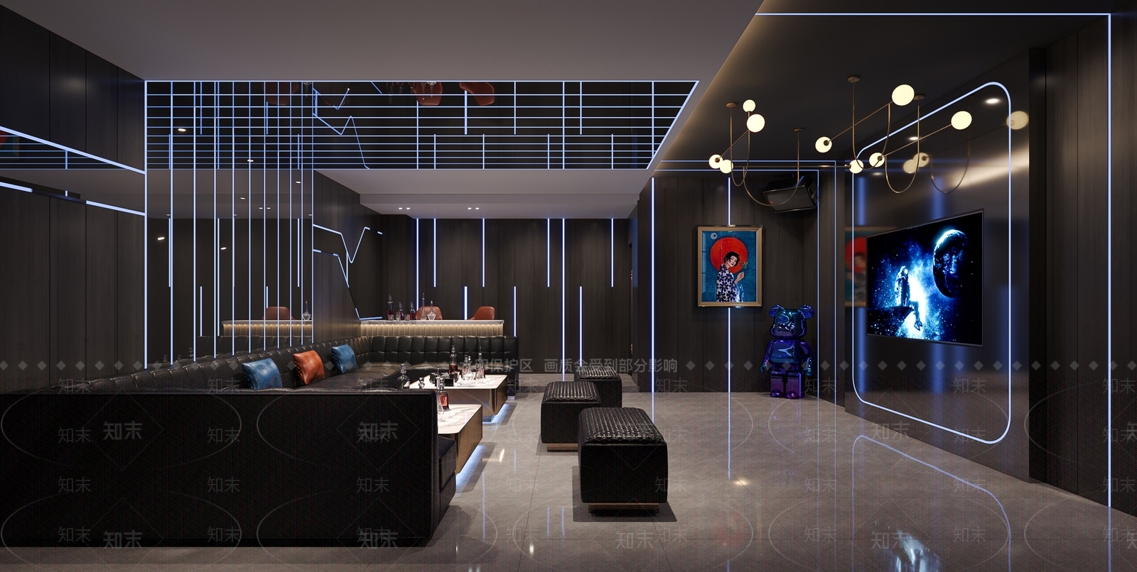 现代商务风KTV包间3D模型下载【ID:1153534456】