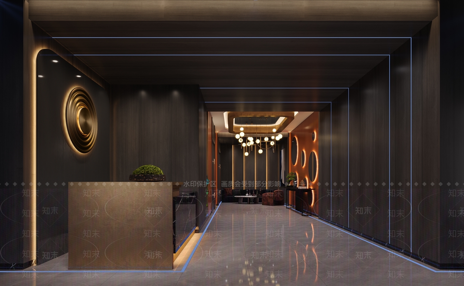 现代商务风KTV走廊3D模型下载【ID:1153534595】