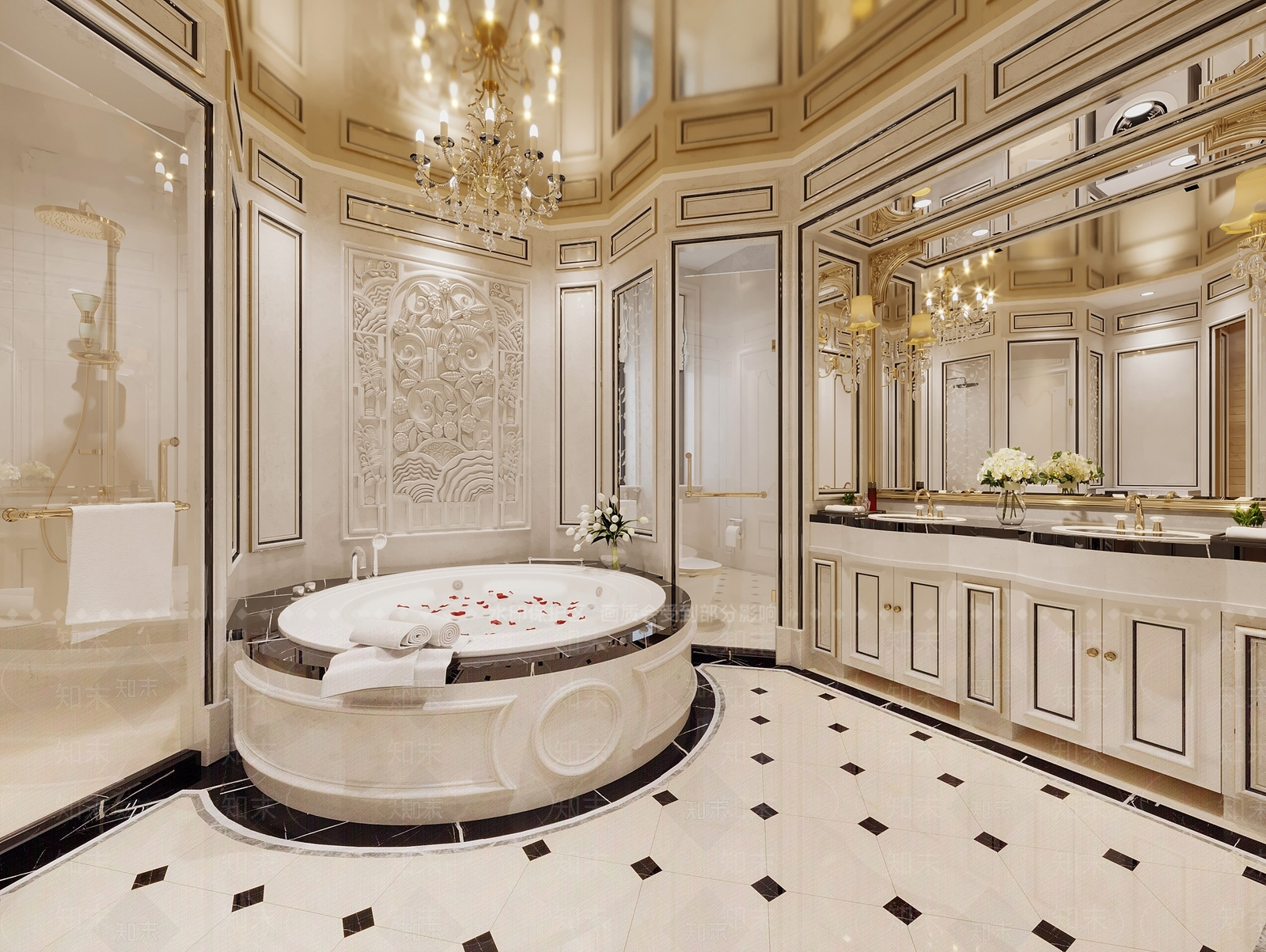 欧式古典卫生间3D模型下载【ID:1153540193】