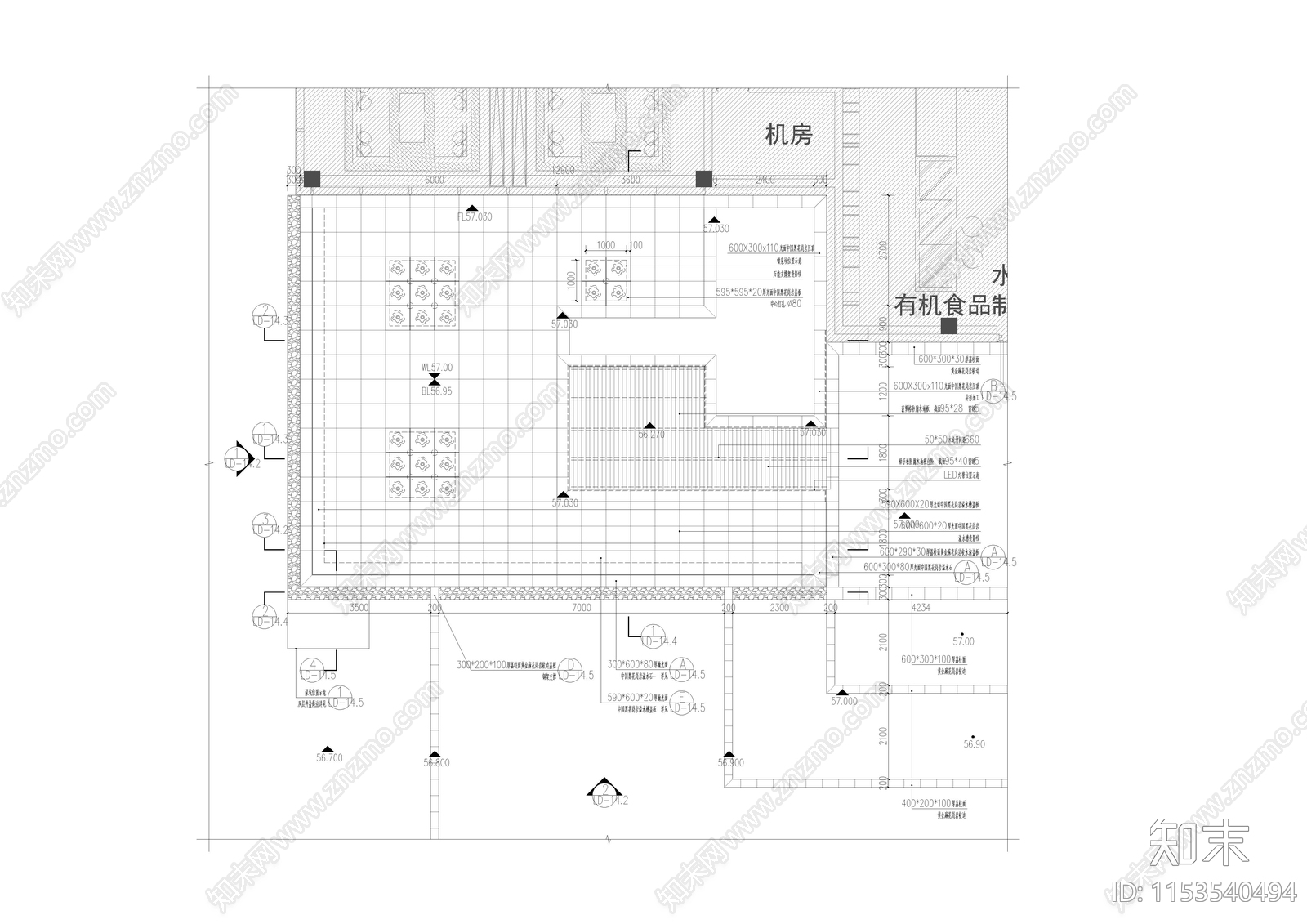 镜面水池详图cad施工图下载【ID:1153540494】