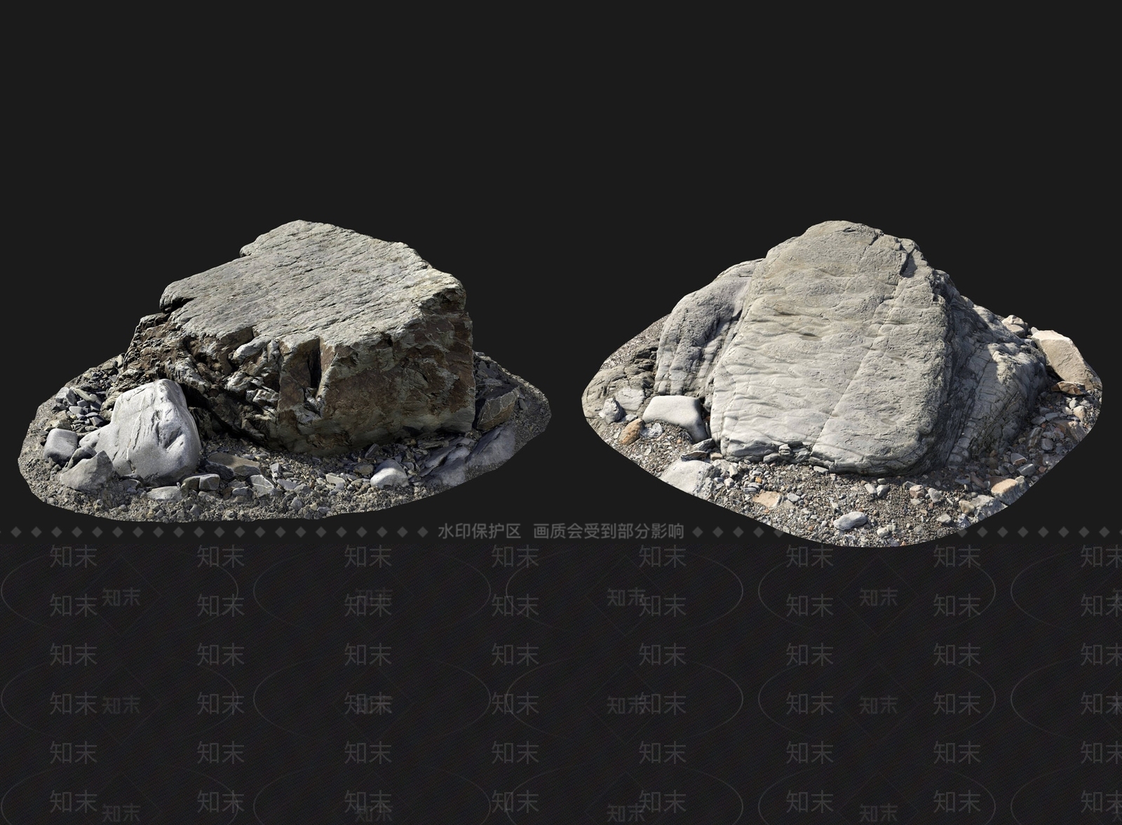 现代岩石3D模型下载【ID:1153540207】