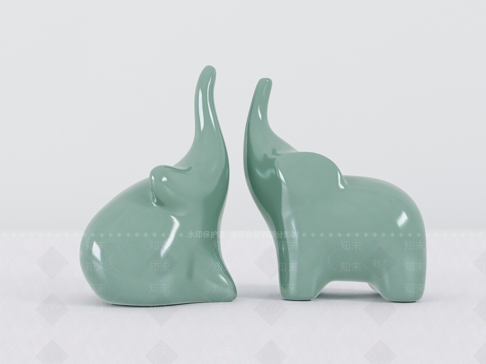 现代大象雕塑摆件SU模型下载【ID:1153545000】