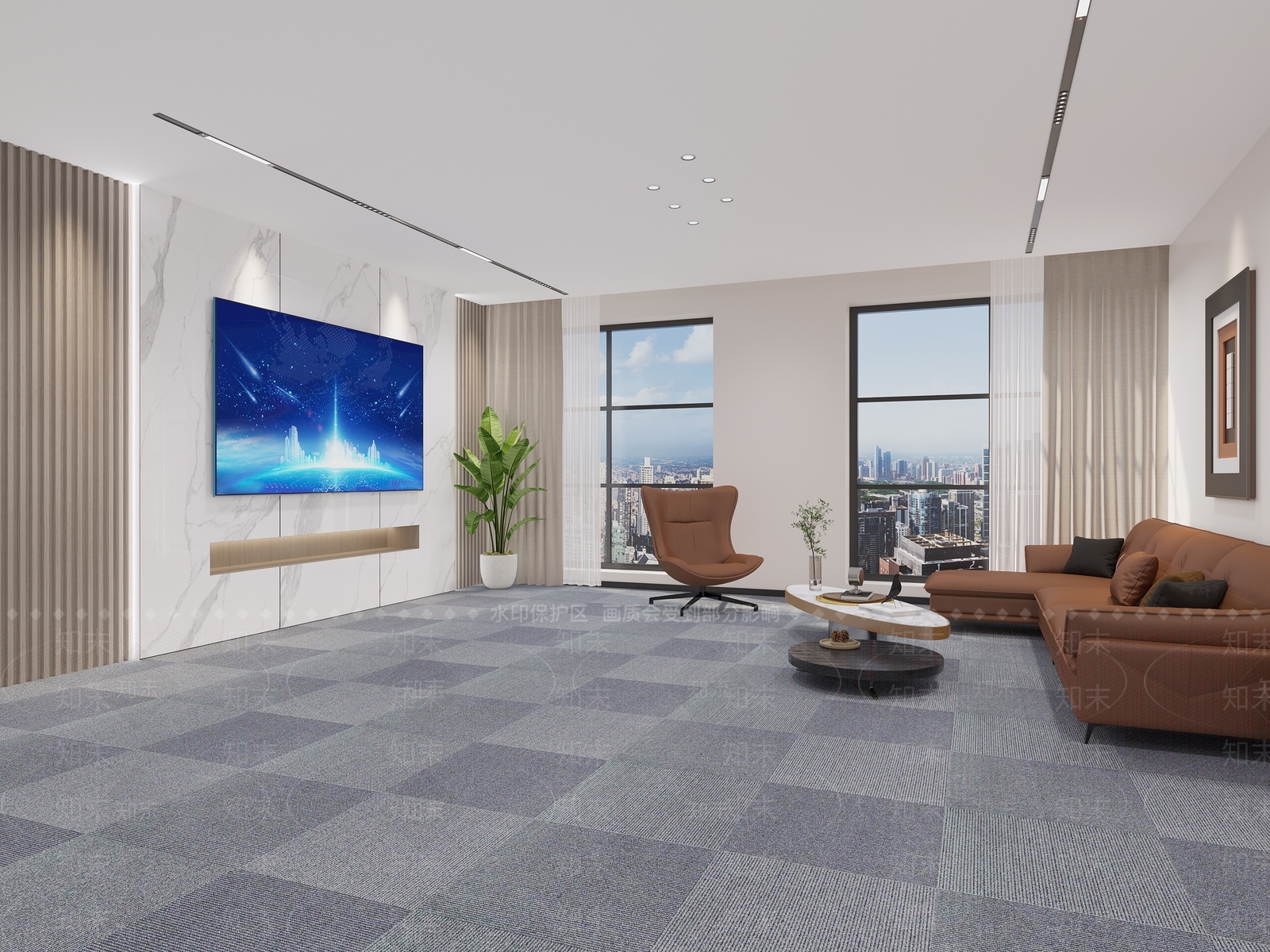 现代会议室3D模型下载【ID:1153546584】
