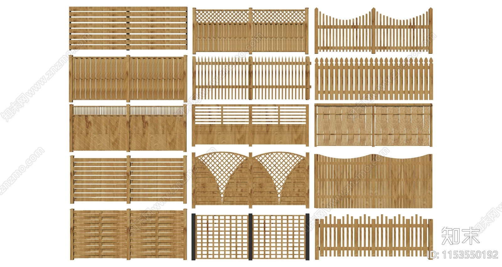 现代木护栏SU模型下载【ID:1153550192】