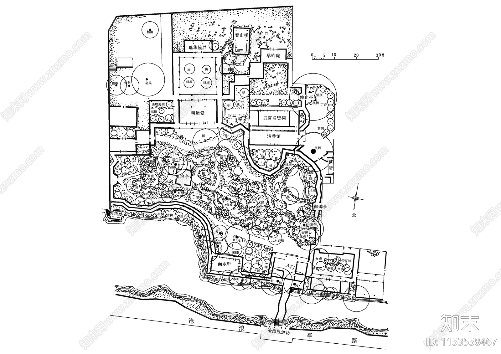 苏州5大古典园林施工图下载【ID:1153558467】