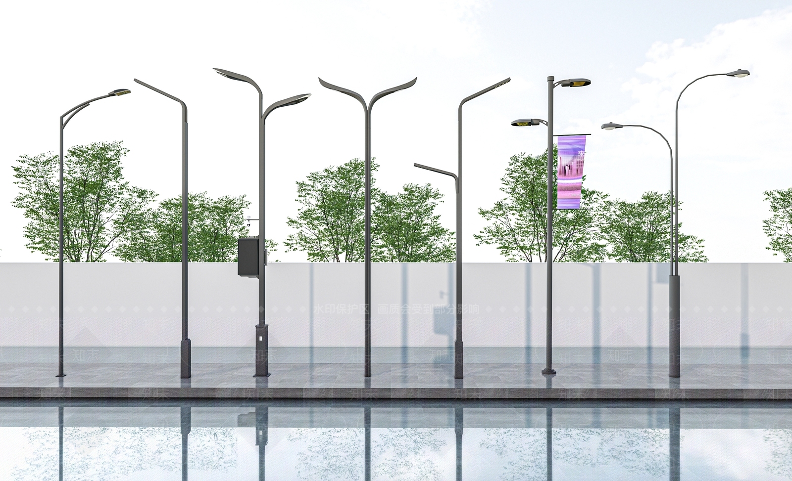 现代路灯3D模型下载【ID:1153558838】