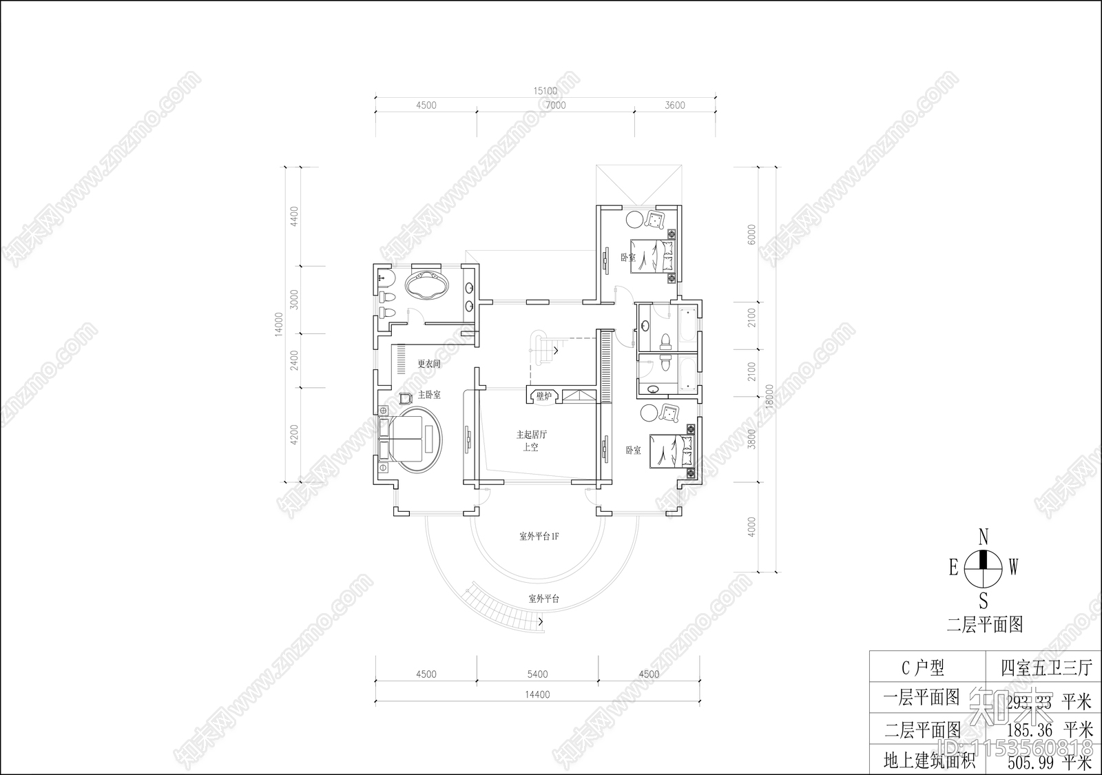 别墅室内施工图cad施工图下载【ID:1153560818】