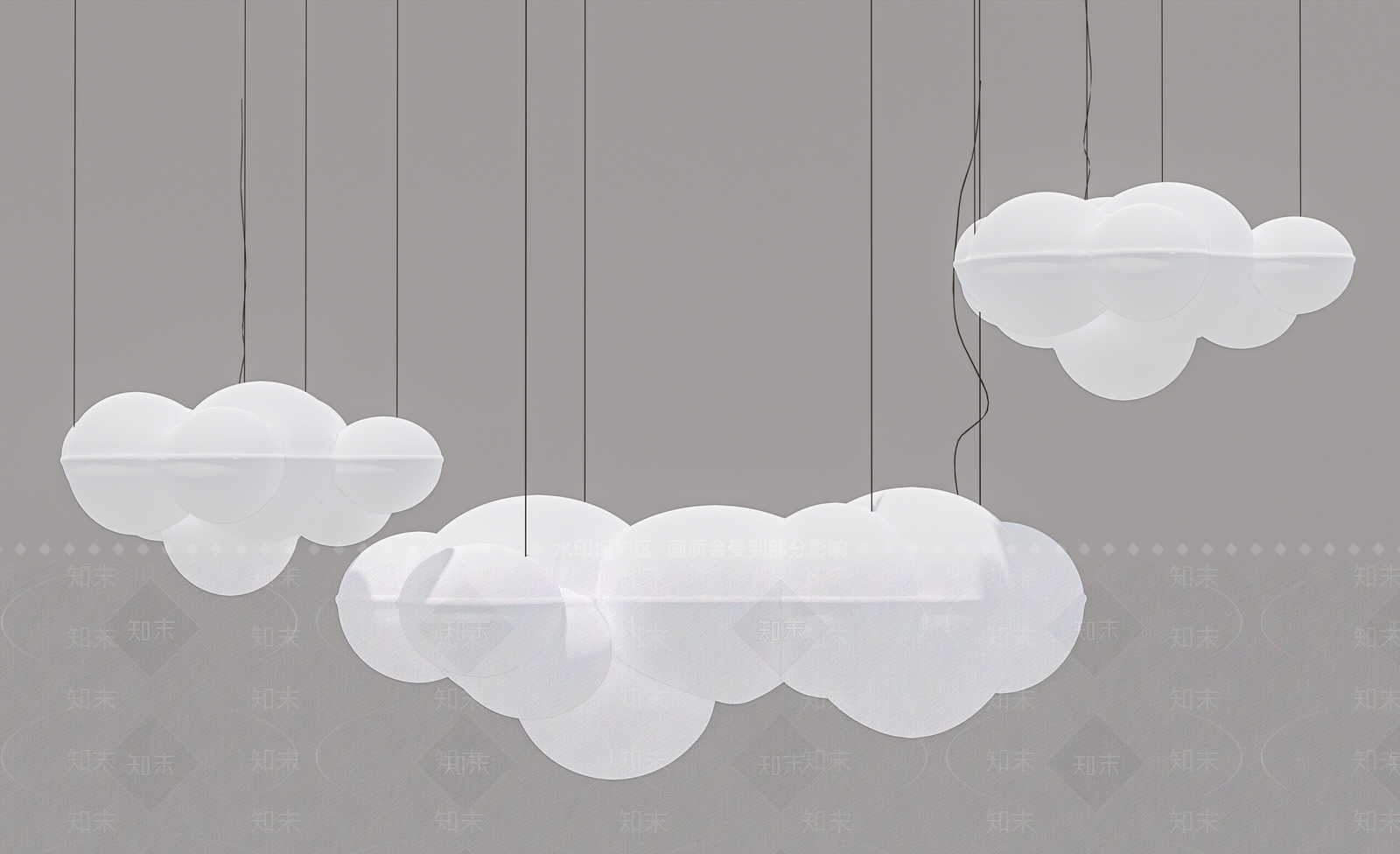现代云朵灯3D模型下载【ID:1153561813】